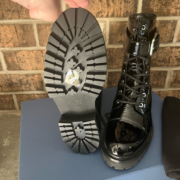 Paige Bailey Combat Boot Black Patent Leather size 8.5M - Picture 11 of 12